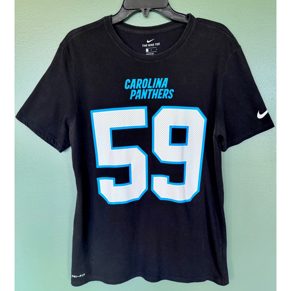 Nike Carolina Panthers Luke Kuechly 59 Dri-FIT T-Shirt Mens Large Black Tee